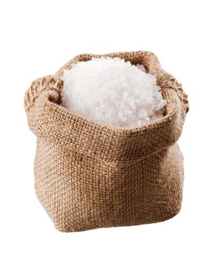 Sea salt in a burlap sack clipart