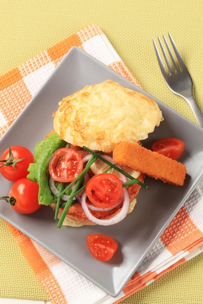 stock image Salmon burger