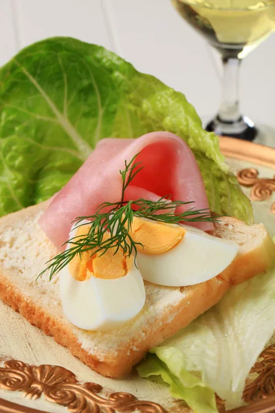 Sandwich de cara abierta — Foto de Stock