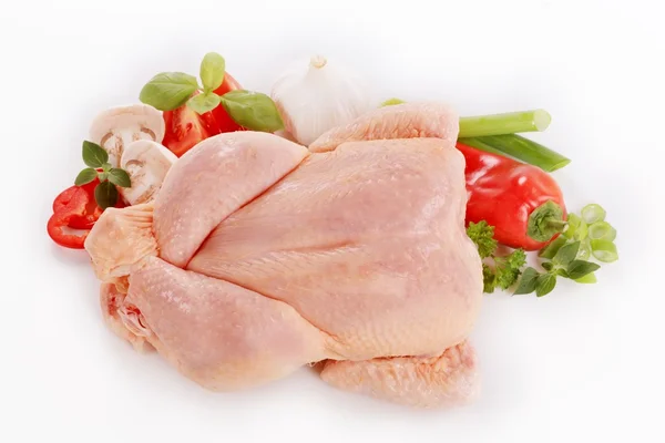 Сырая курица и овощи — стоковое фото