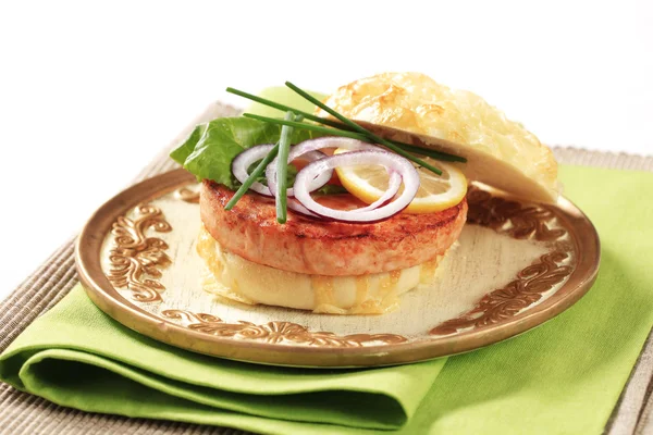 Salmon burger — Stock Photo, Image