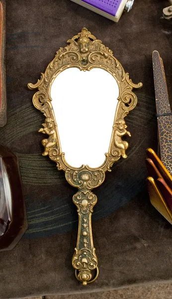Espelho portátil vintage — Fotografia de Stock