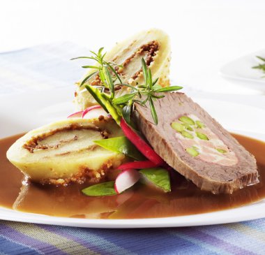 Beef roulade with potato dumplings clipart