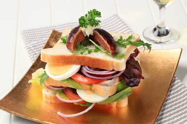 Vejetaryen sandviç — Stok fotoğraf