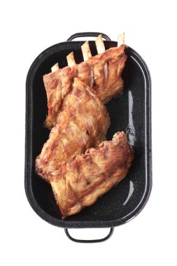 Roast pork ribs clipart
