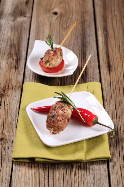 stock image Minced meat kebabs