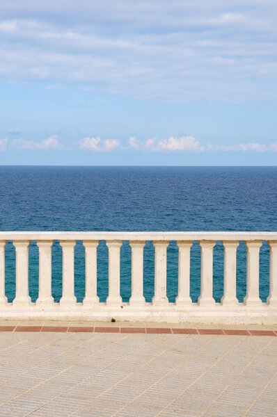 View of the sea from a terrace