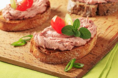 Toasted bread and pate clipart