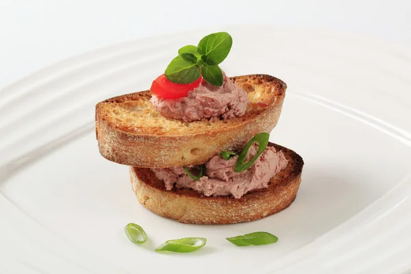 stock image Toasted bread and pate