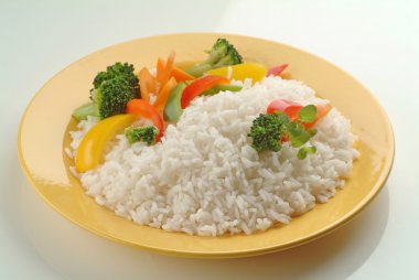 Boiled Rice with Vegetables clipart