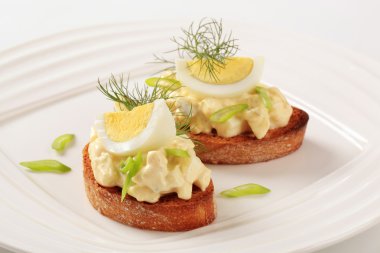 Toasted bread and egg spread clipart
