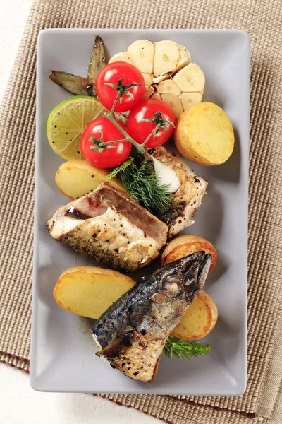 Pan fried mackerel — Stock Photo, Image