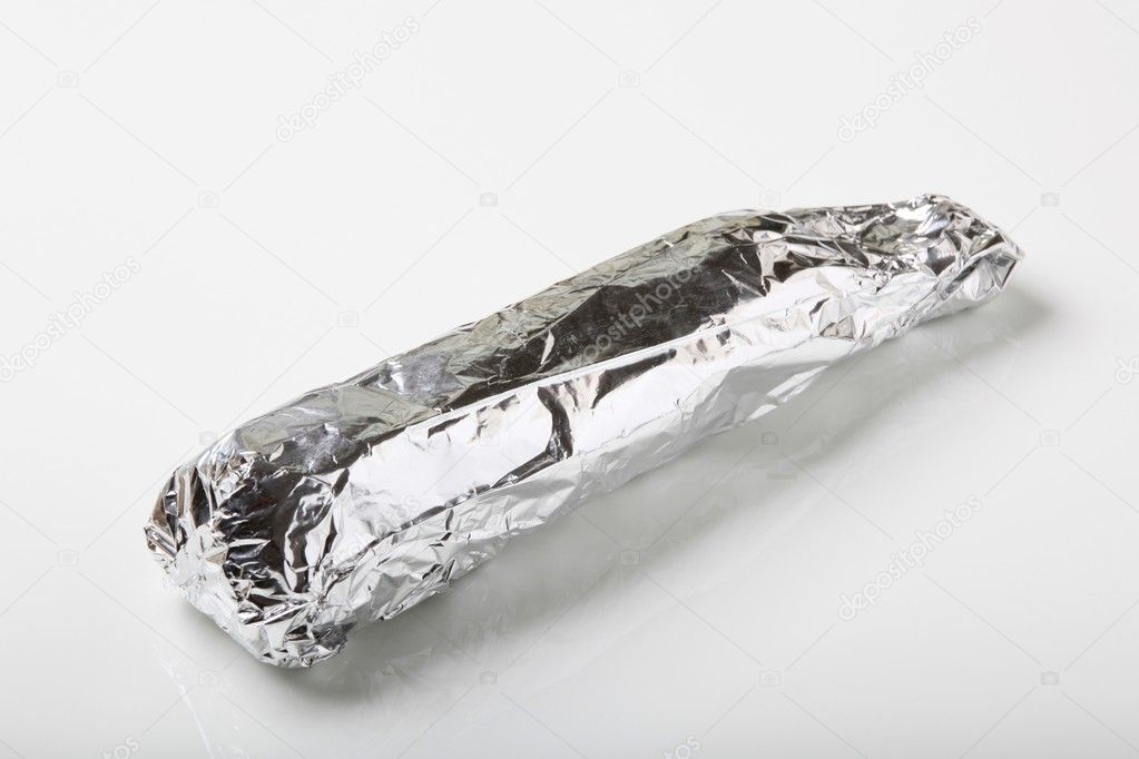 Tenderloin wrapped in aluminum foil