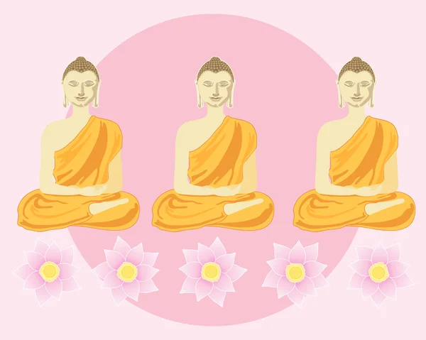 Reihe von Buddhas — Stockvektor