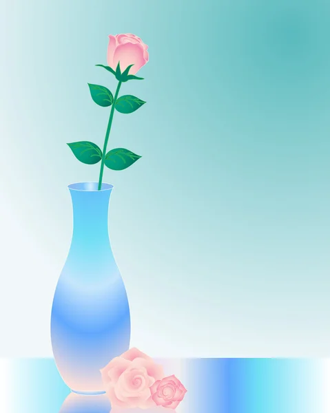 Roos in een vaas — Stockvector