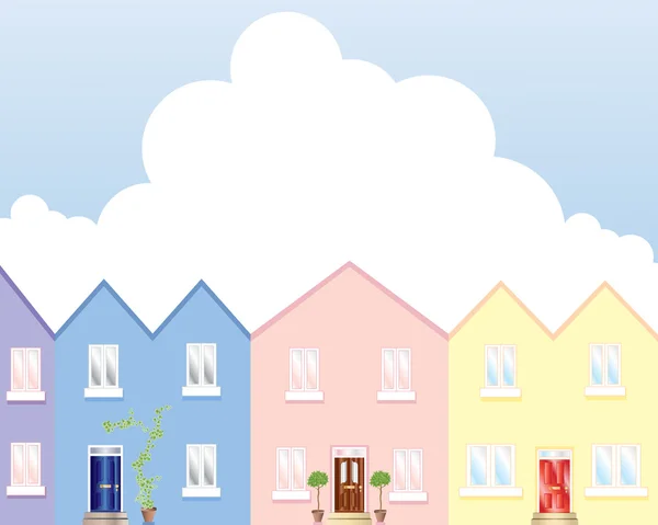 Row of houses — Stock Vector