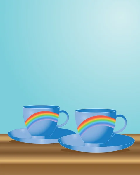Rainbow cups — Stock Vector