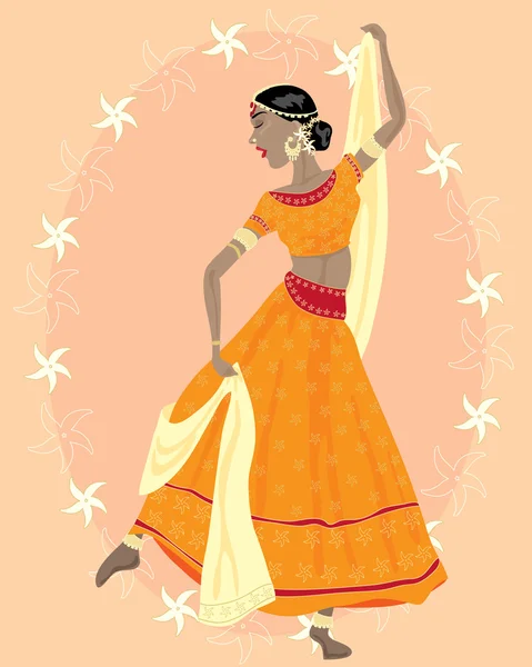 Ballerino indiano — Vettoriale Stock