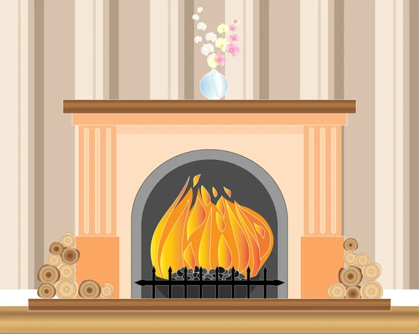 Fireplace — Stock Vector