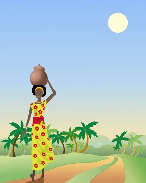 Afrikaanse dame — Stockvector