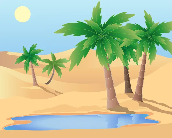 Оазис в пустелі — стоковий вектор
