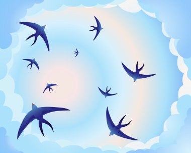 Swallow circle clipart