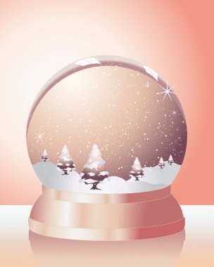 Metallic snow dome clipart