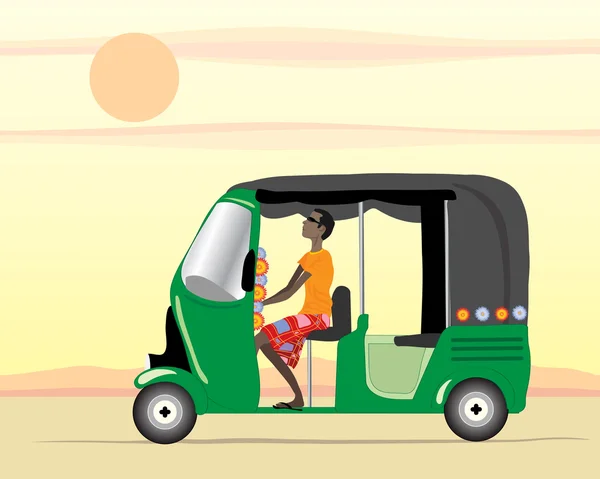 Auto rickshaw driver — Stock Vector