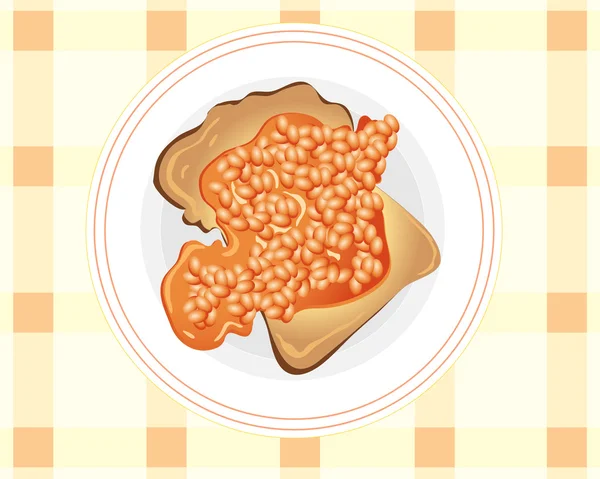 Beans on toast — Stock Vector