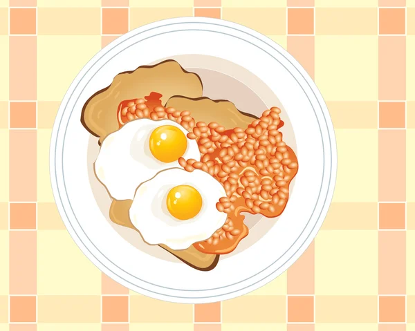 Sázená vejce na toastu — Stockový vektor