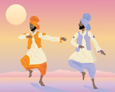Punjabi dancers clipart