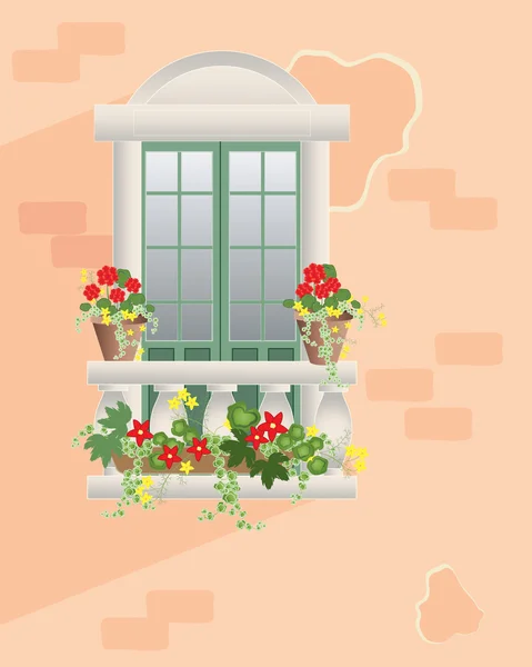 Flower balcony — Stock Vector