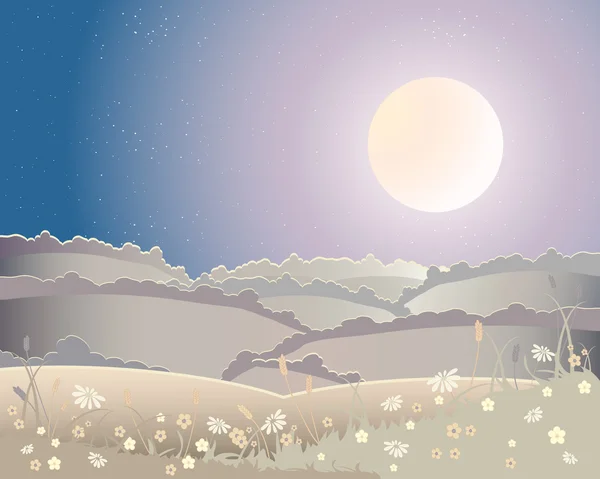 Récolte paysage lunaire — Image vectorielle
