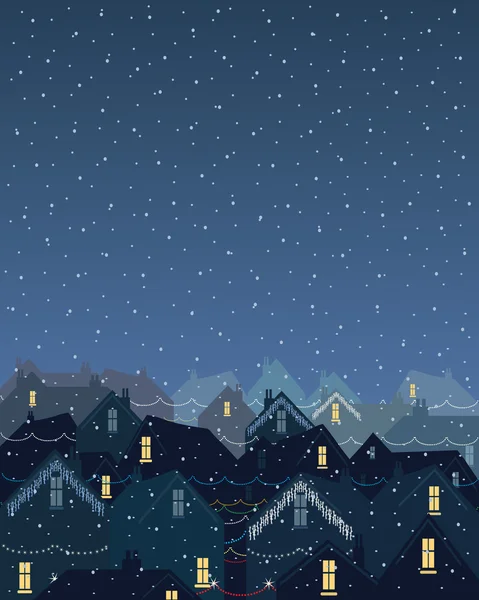 Lumières de Noël dans la ville — Image vectorielle