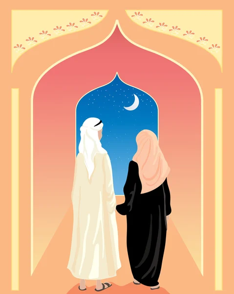 Couple arabe — Image vectorielle