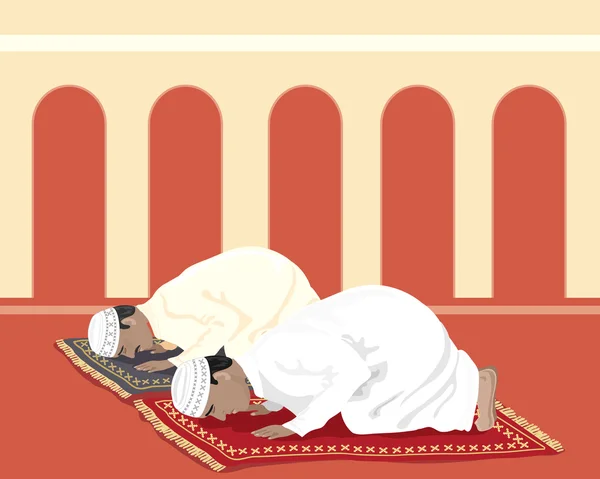 Musulmanes rezando — Vector de stock
