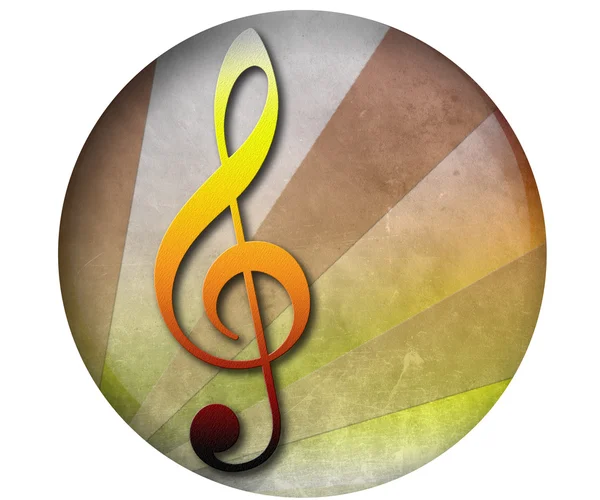 Musical key abstract Button — Stock Photo, Image