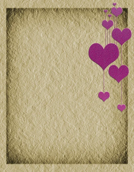 Textural cuore vecchia carta — Foto Stock