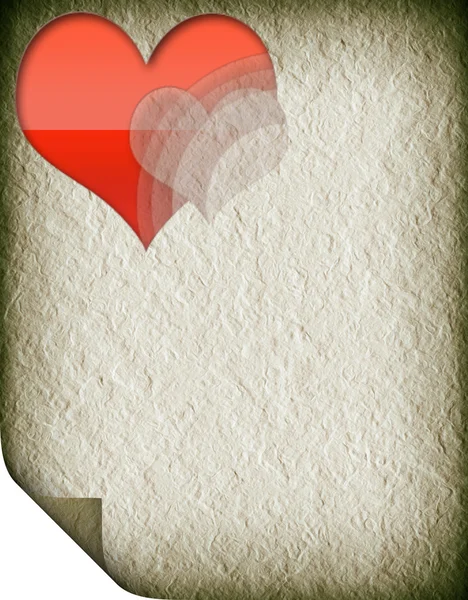 Textural coração velho papel — Fotografia de Stock