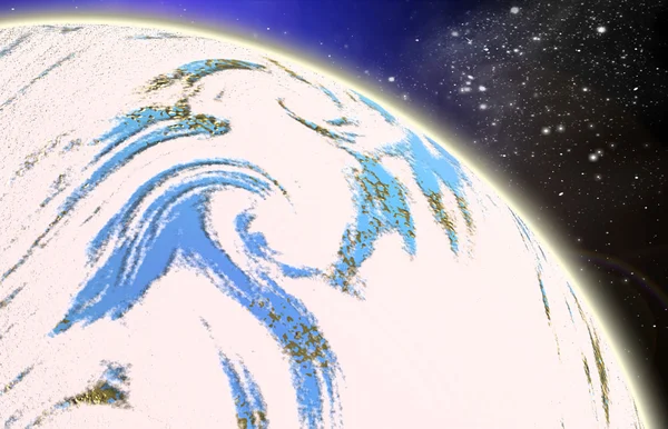 Blauwe planeet in de ruimte — Stockfoto