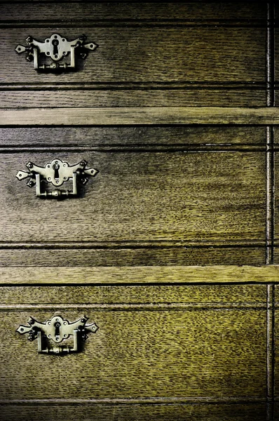 Serratura, sfondo in legno — Foto Stock