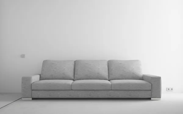 Современный диван в пустой комнате — стоковое фото