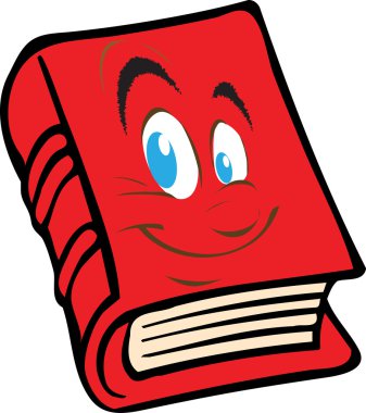 Red book with the face clipart