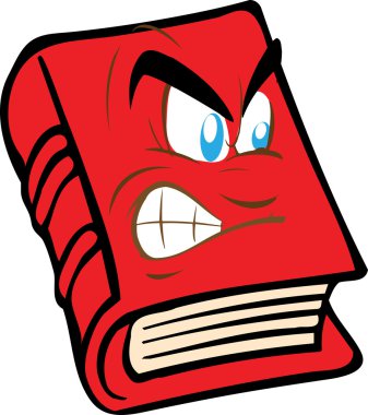 Red book with the face clipart