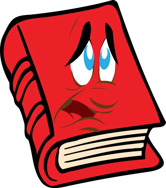 Livro vermelho com o rosto — Vetor de Stock