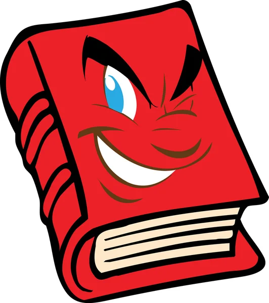 Red book with the face — Stock Vector