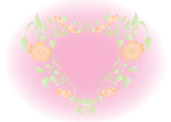 Vector background in the form of heart from flowers — Stock Vector