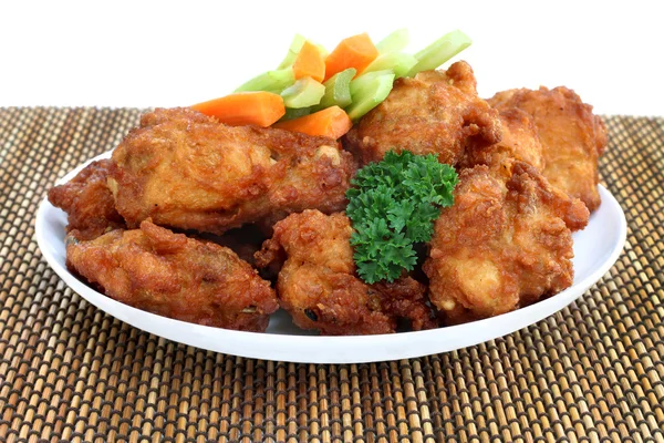 Chicken Wings and Vegetables — Stock Photo, Image