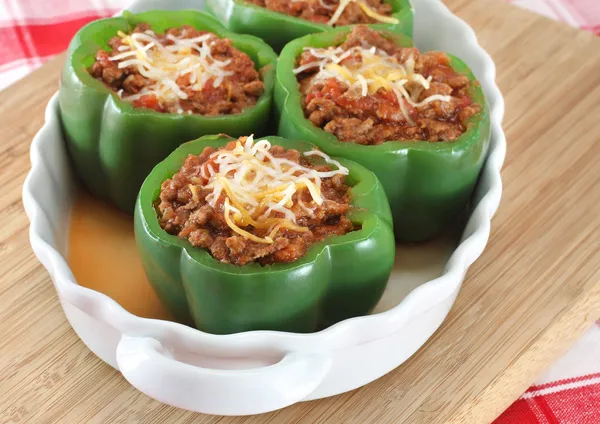Stuffed Green Peppers — Stock Photo, Image