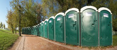 Public toilets in the park, Moscow, Russia
